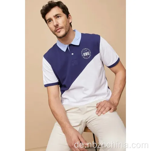 Herren Mode schneiden Stickerei Kurzarm Poloshirt